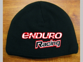 Enduro racing čierna pletená čiapka stredne hrubá vo vnútri naviac zateplená, univerzálna veľkosť, materiálové zloženie 100% akryl
